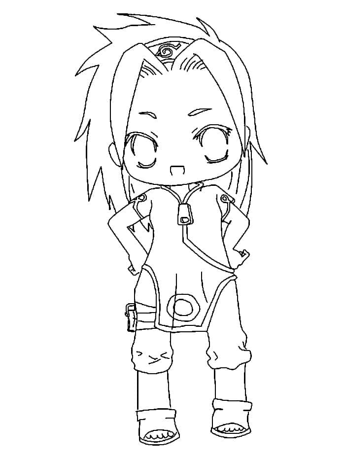 Desenho de Sakura Chibi de Naruto para Colorir