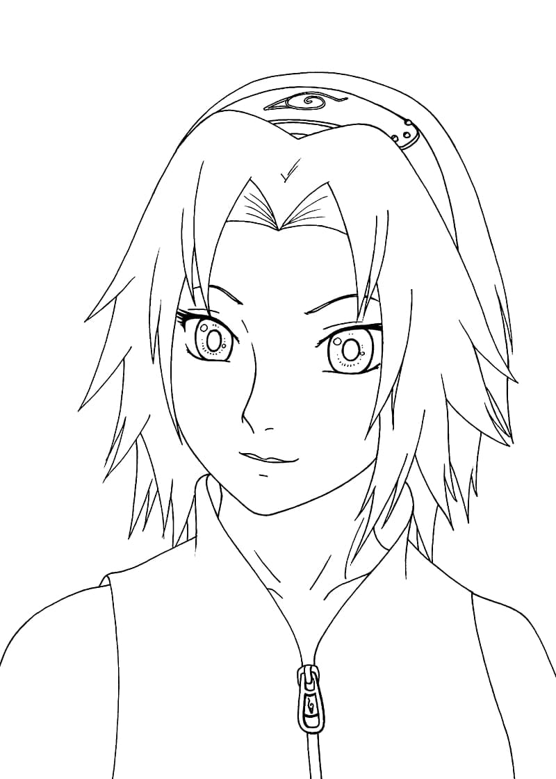 Desenho de Sakura de Anime Naruto para Colorir