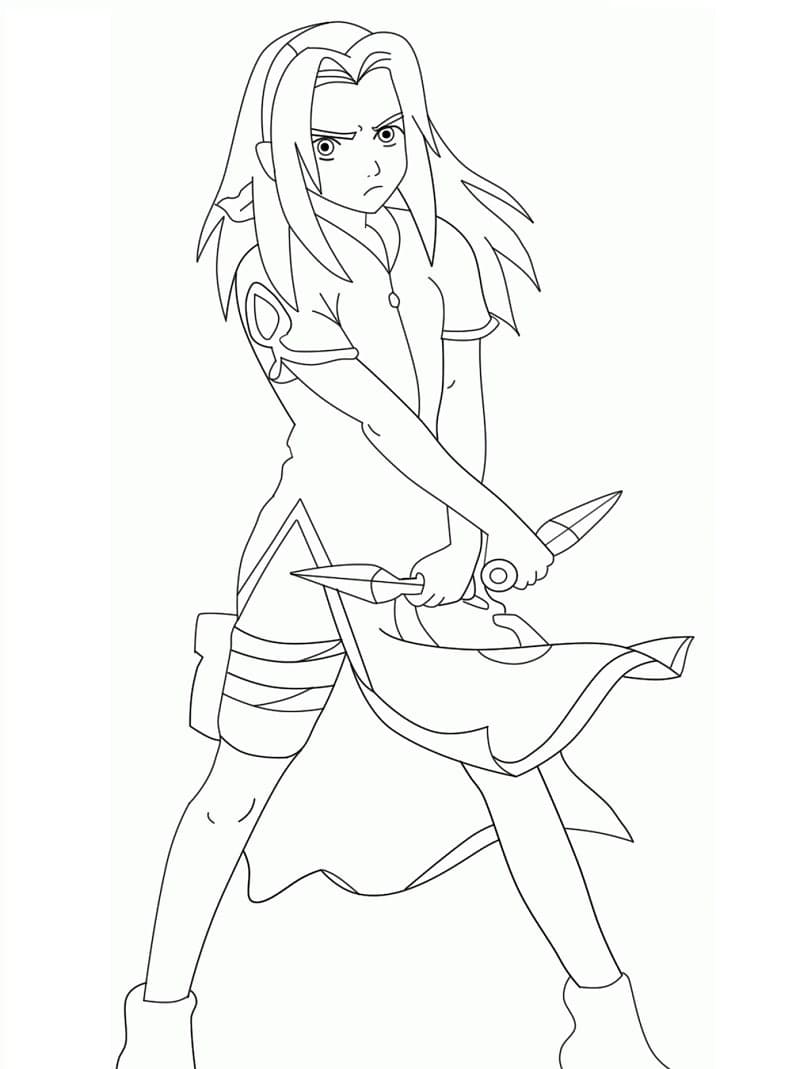 Desenho de Sakura de Naruto para Colorir
