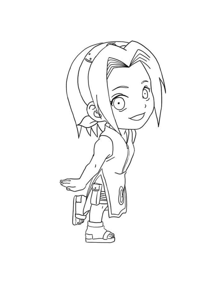 Desenho de Sakura Haruno Chibi para Colorir