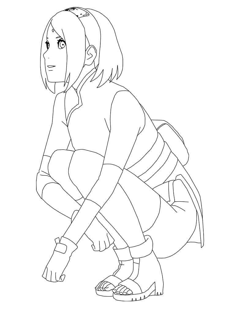 Desenho de Sakura Haruno de Naruto Shippuden para Colorir