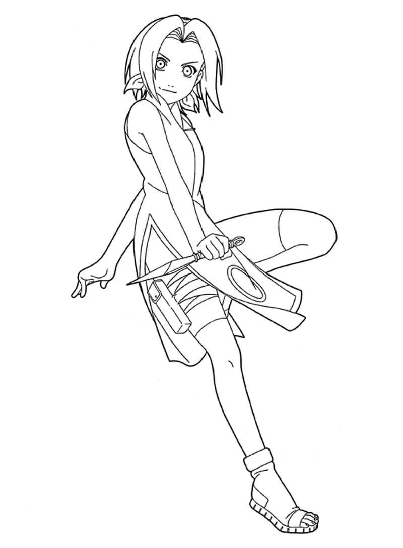 Desenho de Sakura Haruno Jovem para Colorir