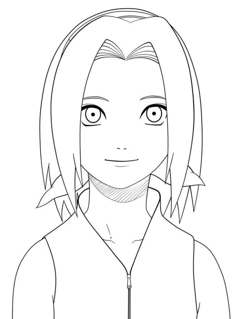 Desenho de Sakura Haruno Sorridente para Colorir