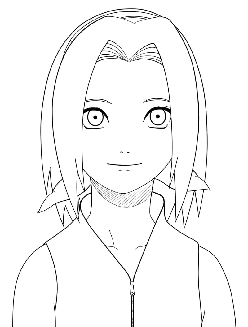 Desenho de Sakura Haruno Sorridente para Colorir