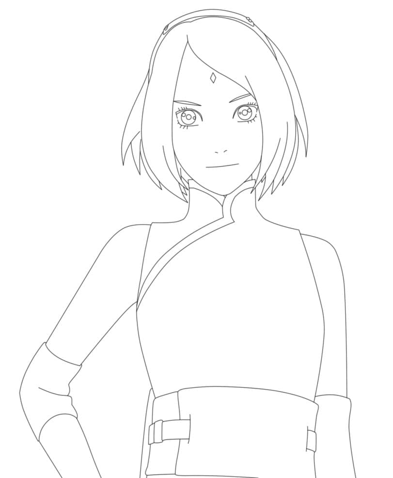 Desenho Fácil de Sakura Haruno para Pintar em Pdf