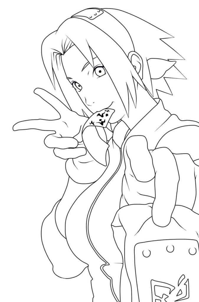 Desenho Imprimivel da Sakura Haruno para Baixar e Pintar
