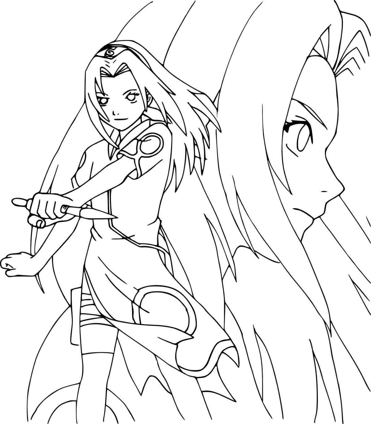 Desenho Incrível de Sakura Haruno para Colorir Grátis