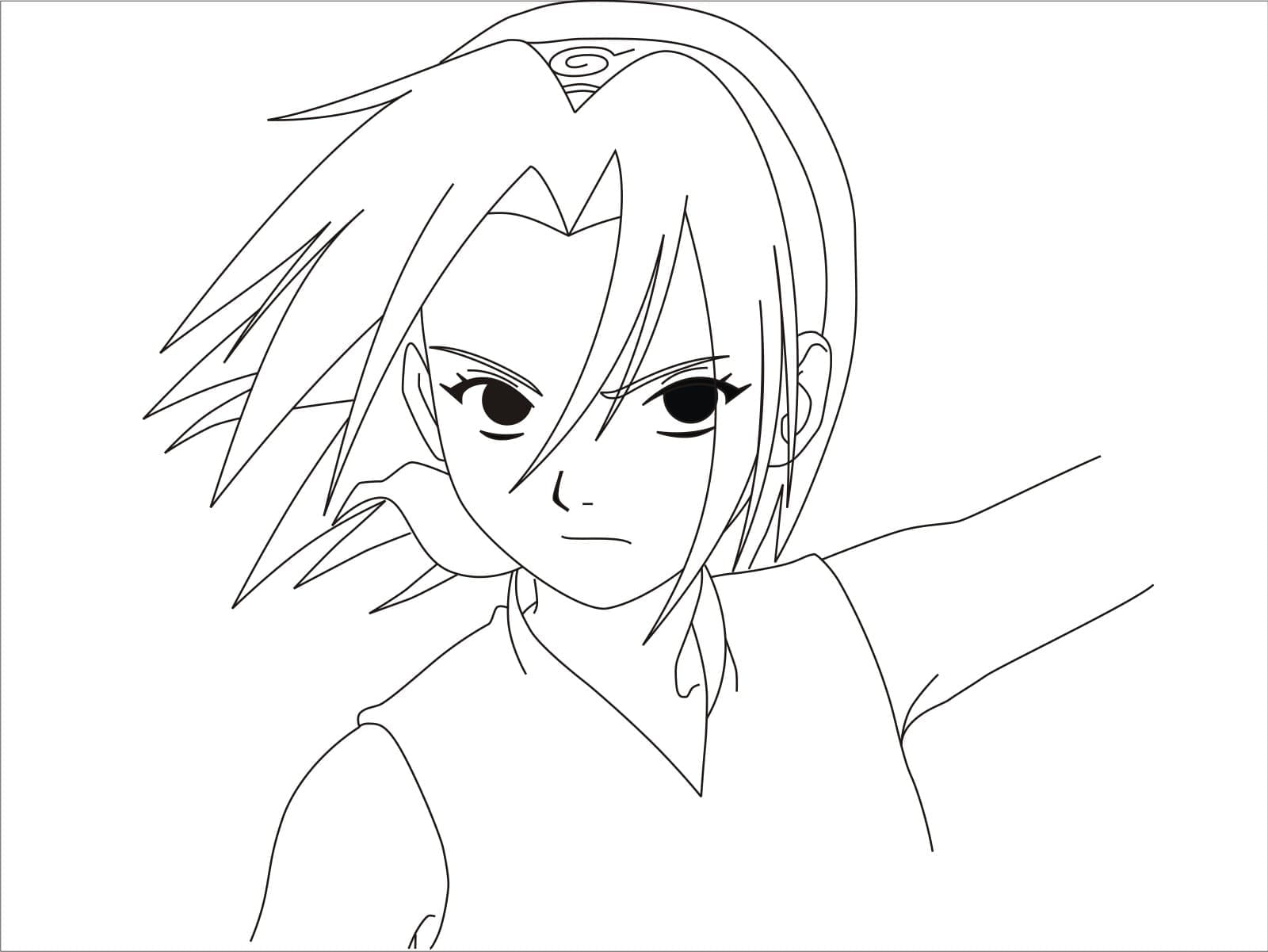 Download Desenho de Sakura Haruno para Colorir Grátis com Giz de Cera