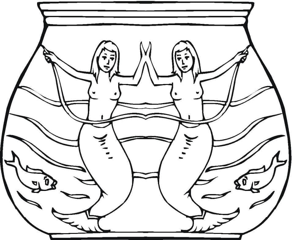 Desenho de Sereias para Colorir