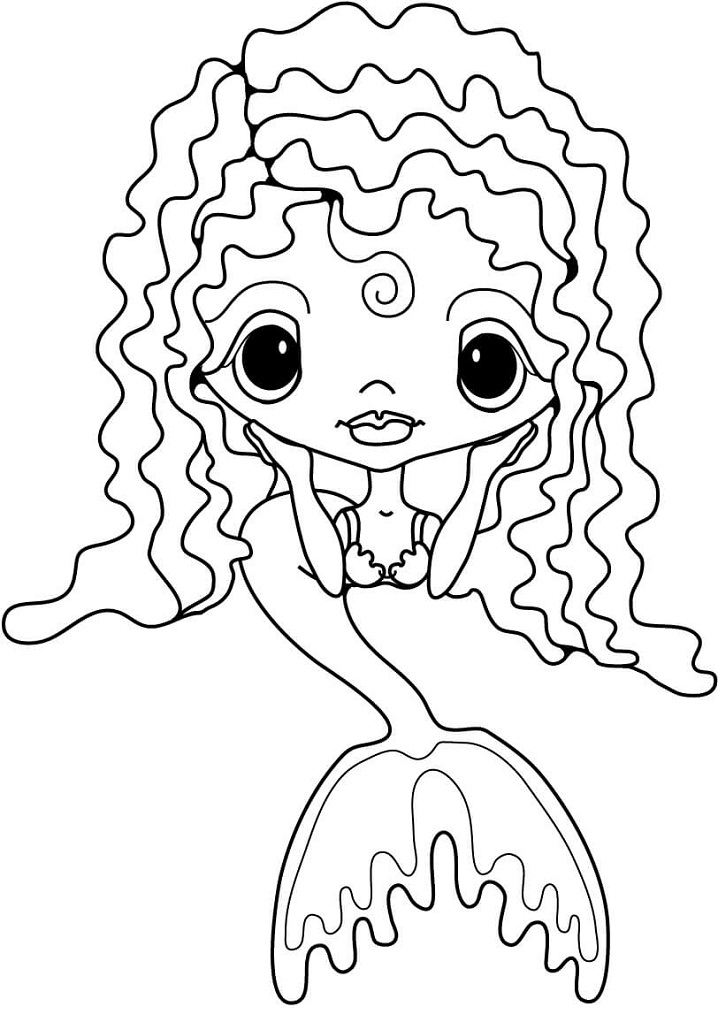 Desenho de Sereia Download para Imprimir e Colorir