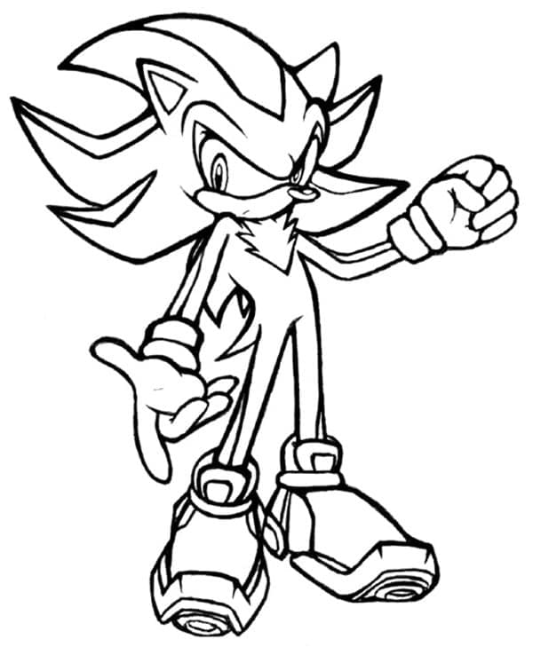 Desenho de Shadow The Hedgehog de Sonic para Colorir
