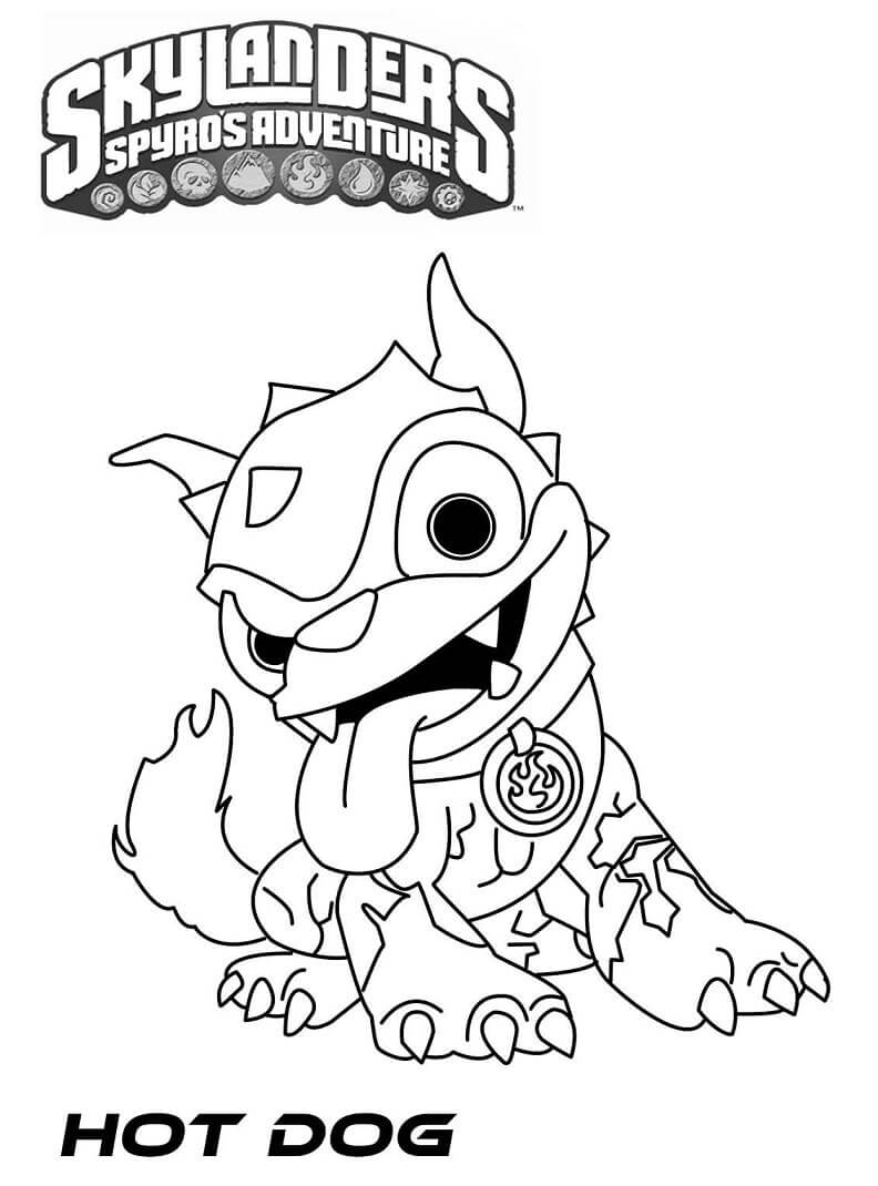 Desenho Hot Dog Skylanders para Colorir Imprimir e Colorir
