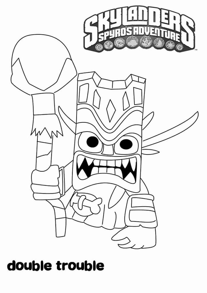 Desenho Imprimivel Double Trouble Skylanders para Colorir Pintar