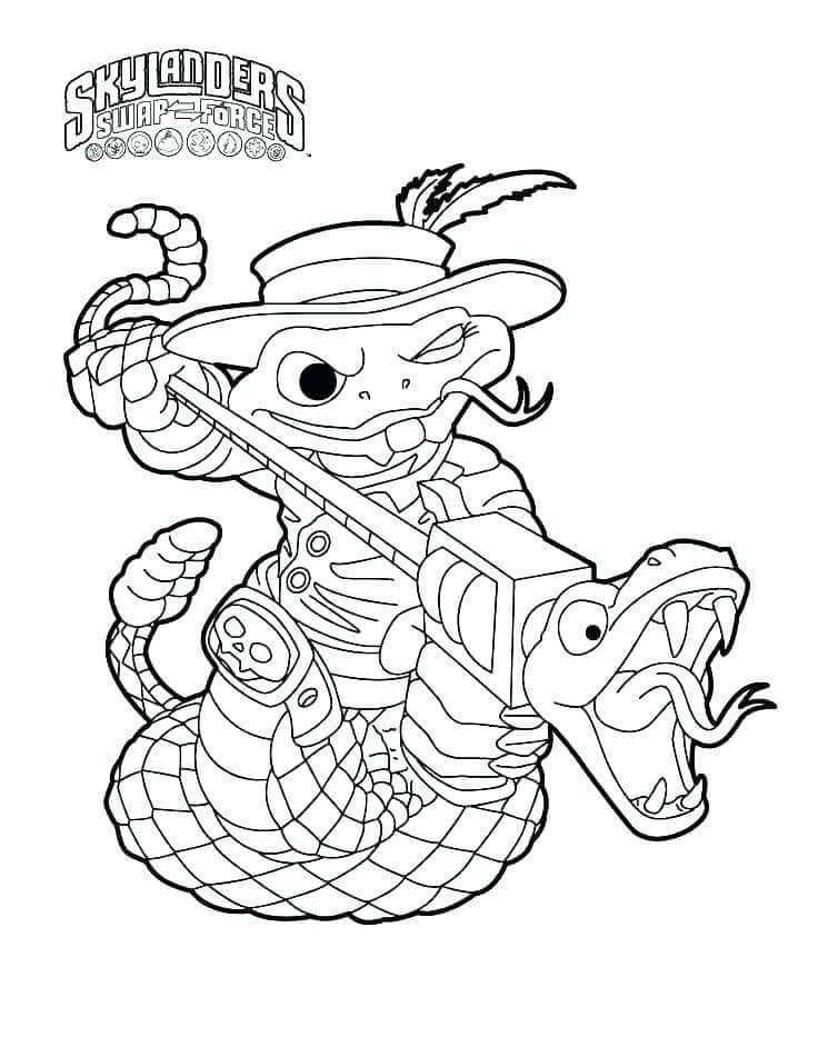 Desenho Rattle Shake Skylanders para Colorir Imprimir e Colorir