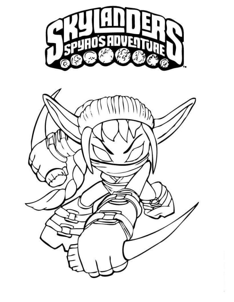 Desenho Stealth Elf Skylanders para Colorir Imprimir e Colorir