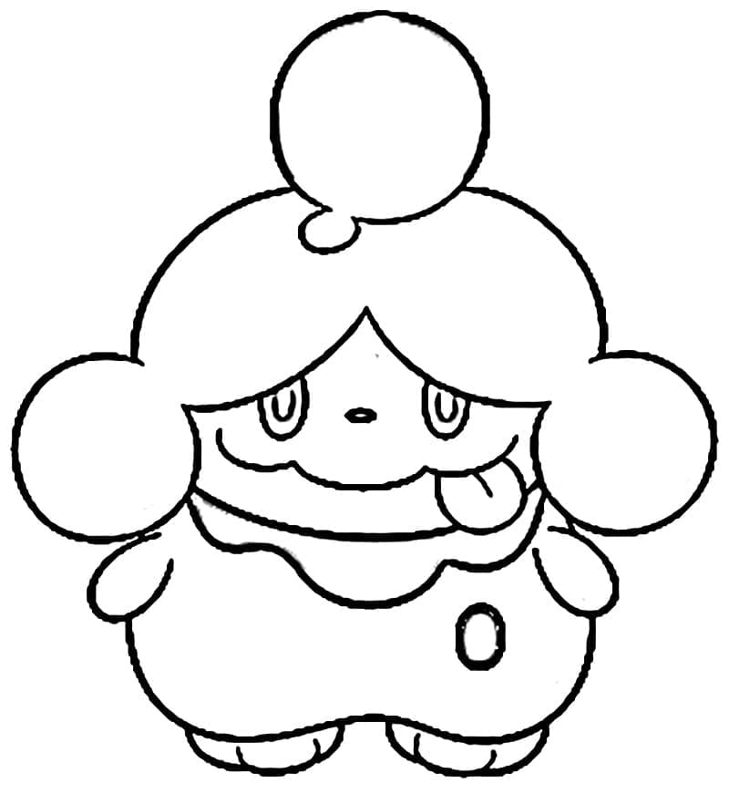 Desenho de Pokemon Slurpuff Engraçado para Colorir
