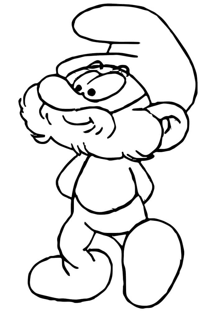 Desenho de Grande Puffo para Colorir Pdf