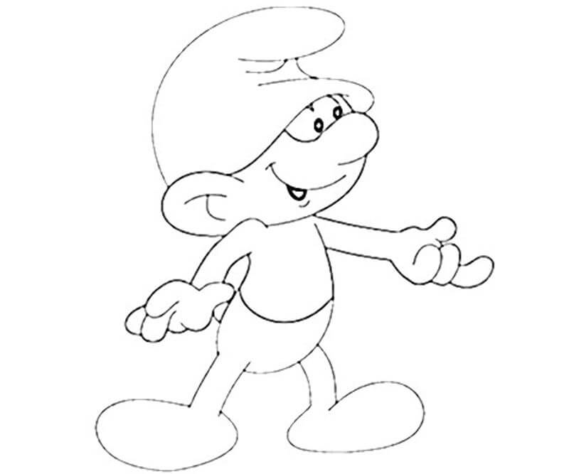Desenho de Smurf Desastrado para Colorir com Tinta Guache