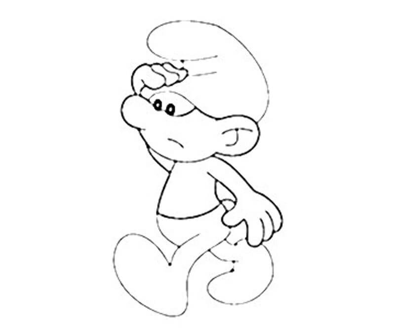 Desenho de Smurf Desastrado para Colorir e Baixar Pdf