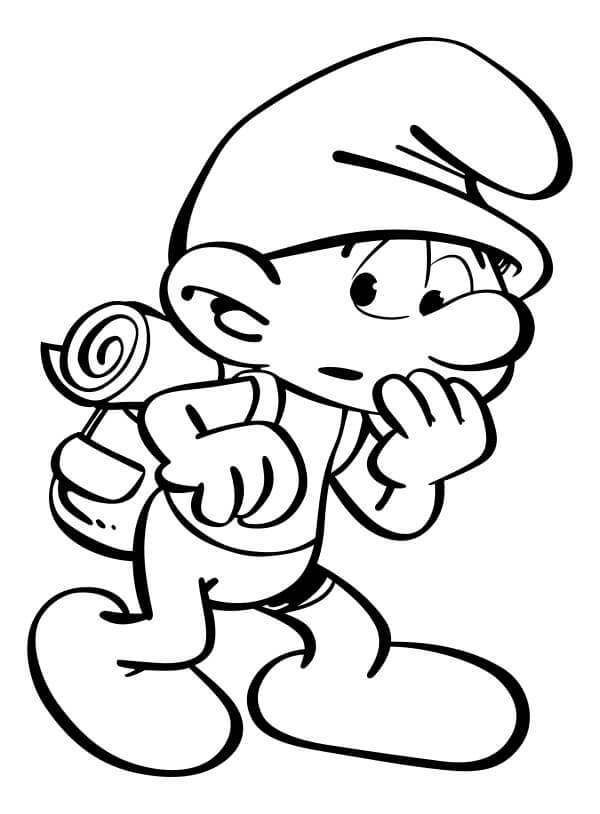 Desenho de Smurf Desastrado para Colorir Imprimivel