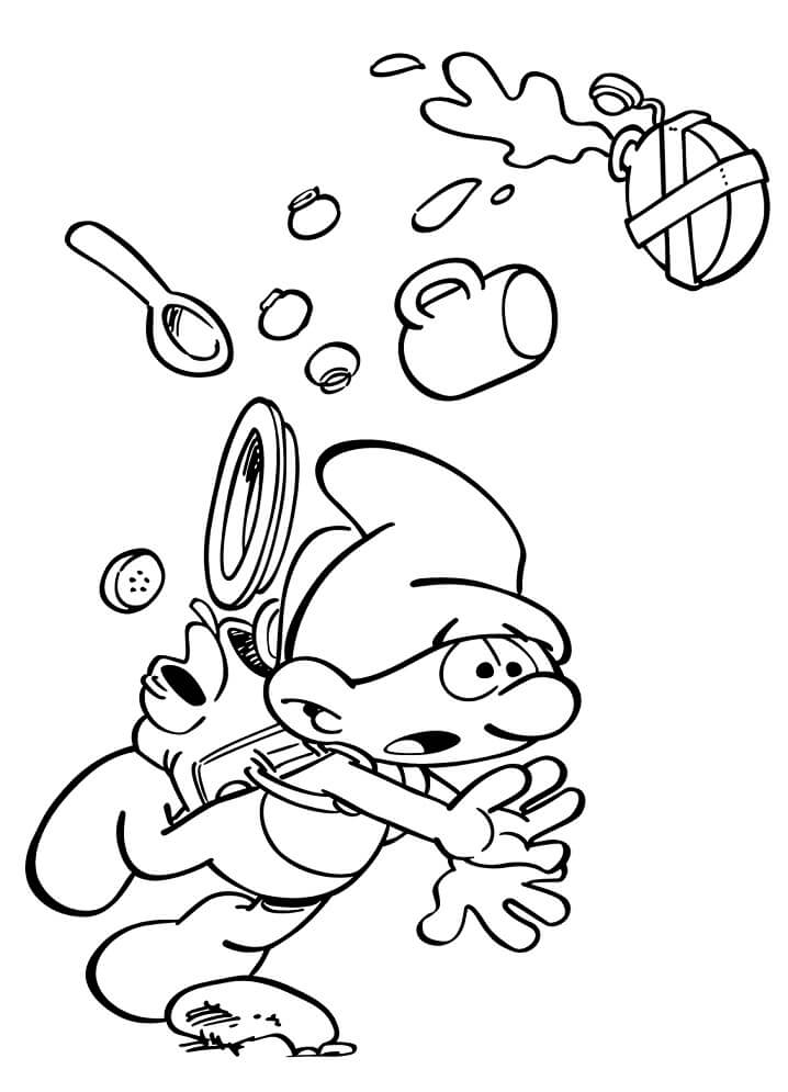 Desenho de Smurf Desastrado para Colorir Pdf