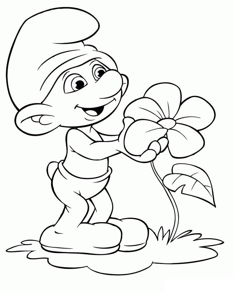 Desenho de Smurf Desastrado para Pintar com Lápis de Cor