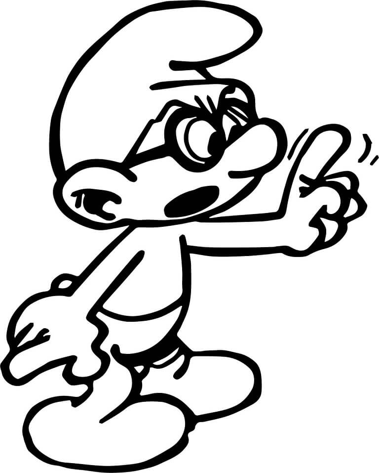 Desenho de Smurf Gênio para Colorir com Giz de Cera