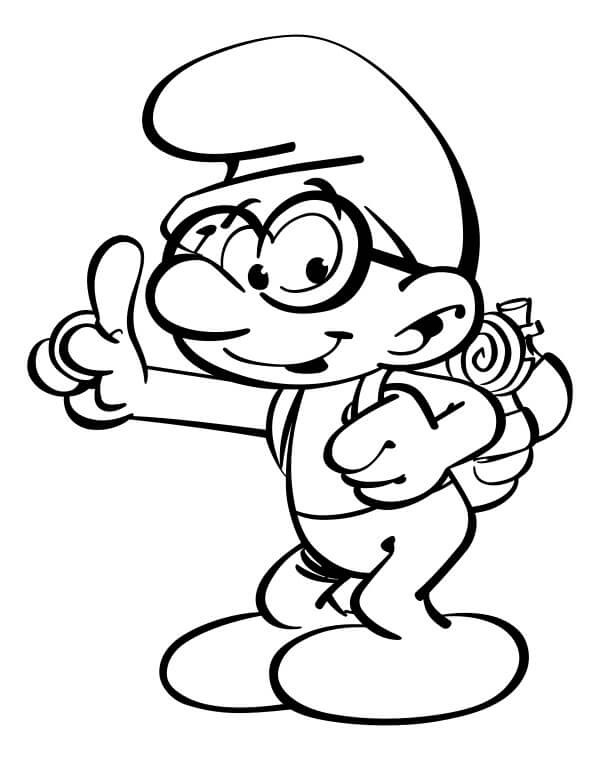 Desenho de Smurf Gênio para Colorir Imprimivel
