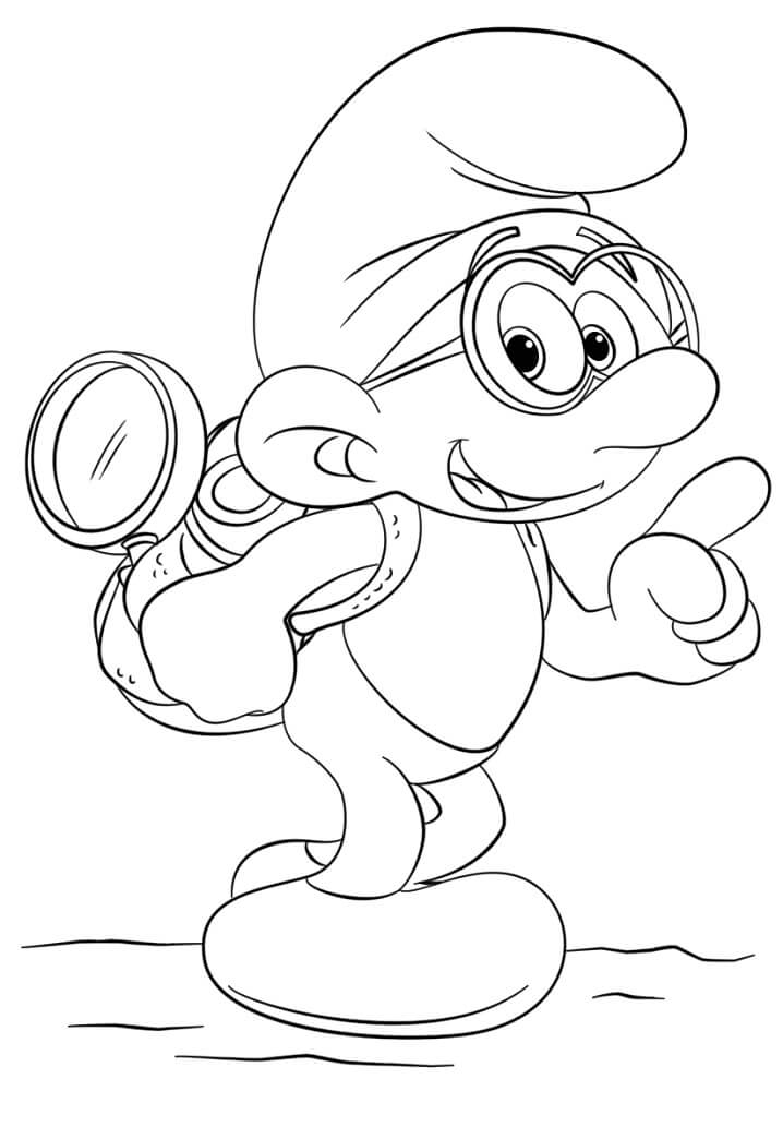Desenho de Smurf Gênio para Colorir Pdf