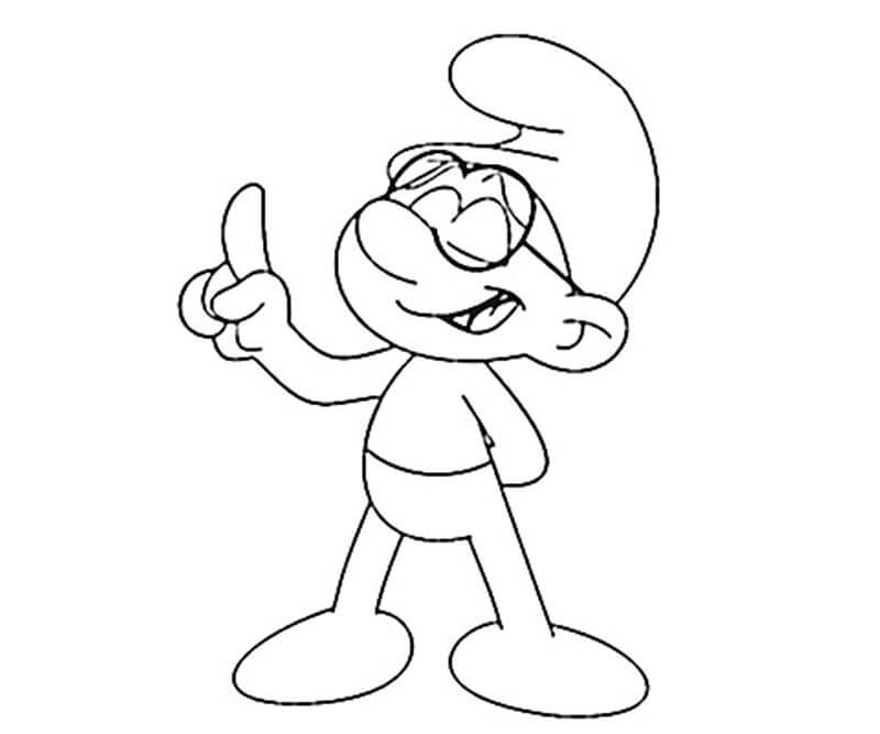 Desenho de Smurf Gênio para Imprimir e Colorir