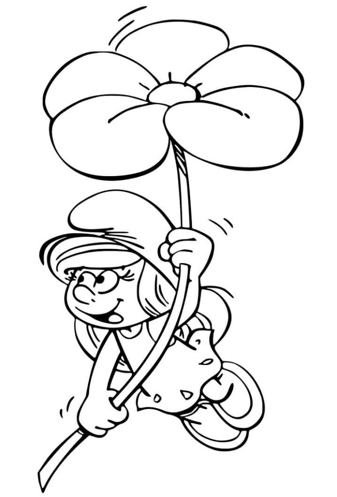 Desenho de Smurfette para Colorir com Lápis de Cor Pdf
