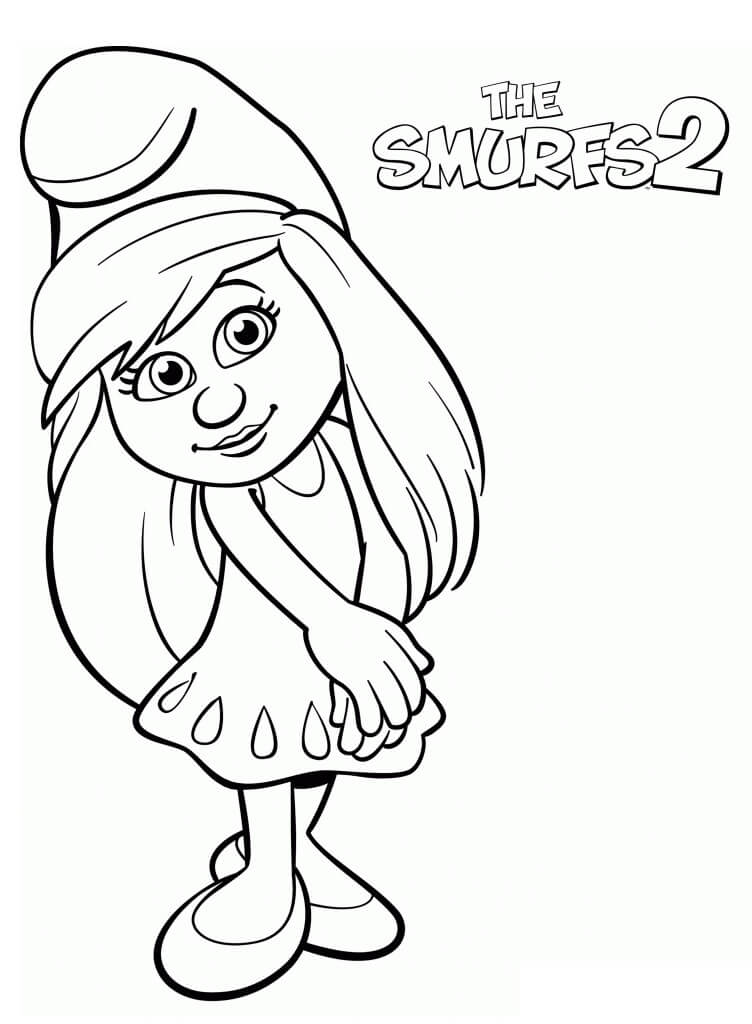 Desenho de Smurfette para Colorir e Baixar Pdf