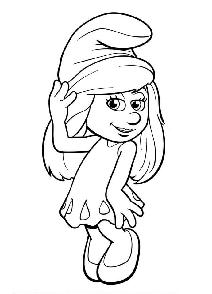 Desenho de Smurfette para Colorir Imprimivel