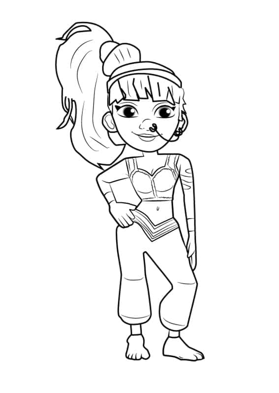 Desenho de Amira de Subway Surfers para Colorir