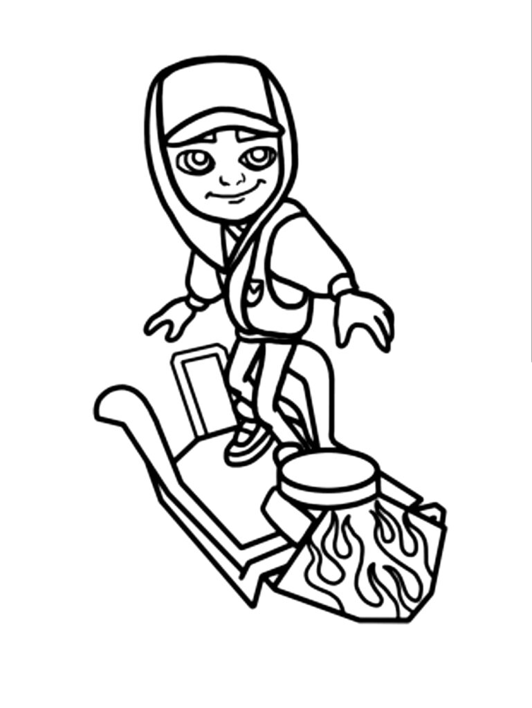 Desenho de Subway Surfers em Pdf para Colorir