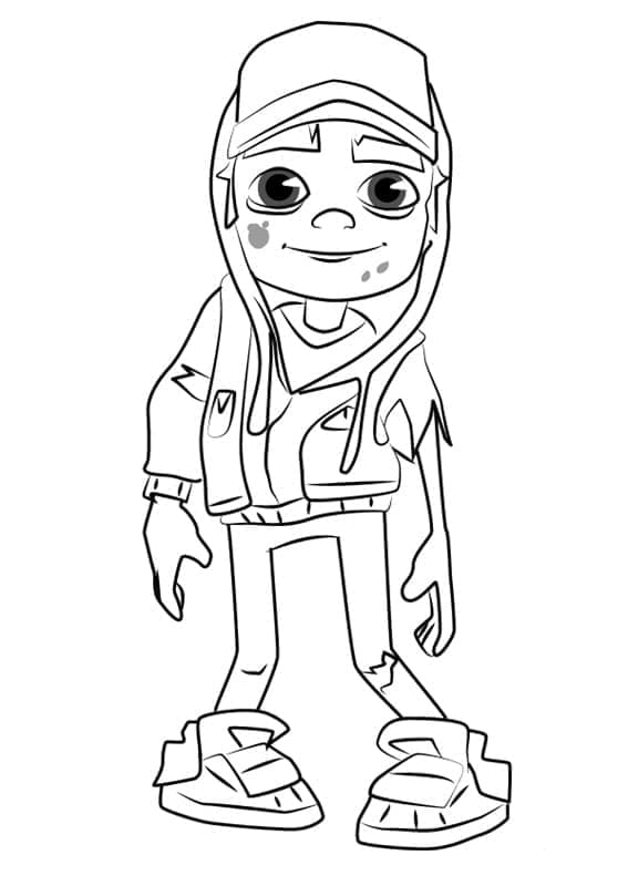 Desenho de Zombie Jake de Subway Surfers para Colorir