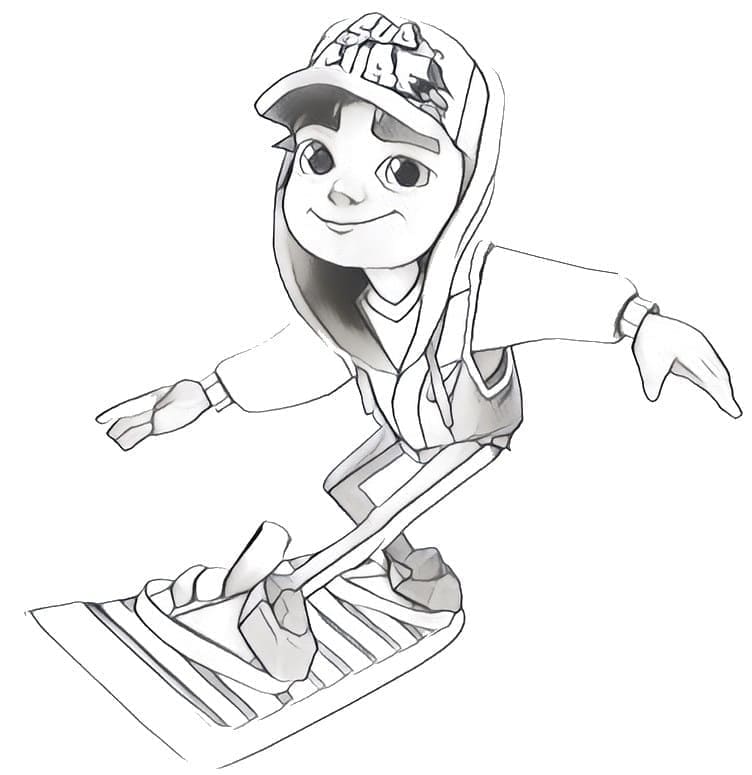 Desenho Imprimivel de Subway Surfers para Colorir