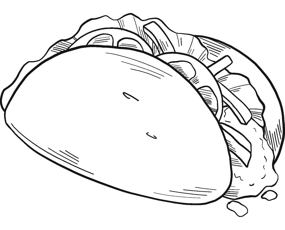Desenho de Taco para Colorir Download