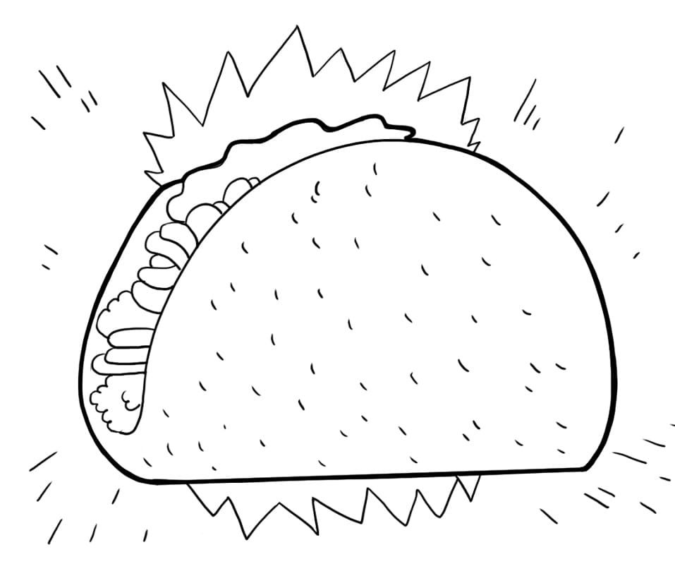 Desenho de Taco Pdf para Colorir