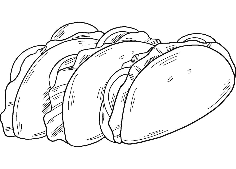 Desenho Tacos Deliciosos para Colorir