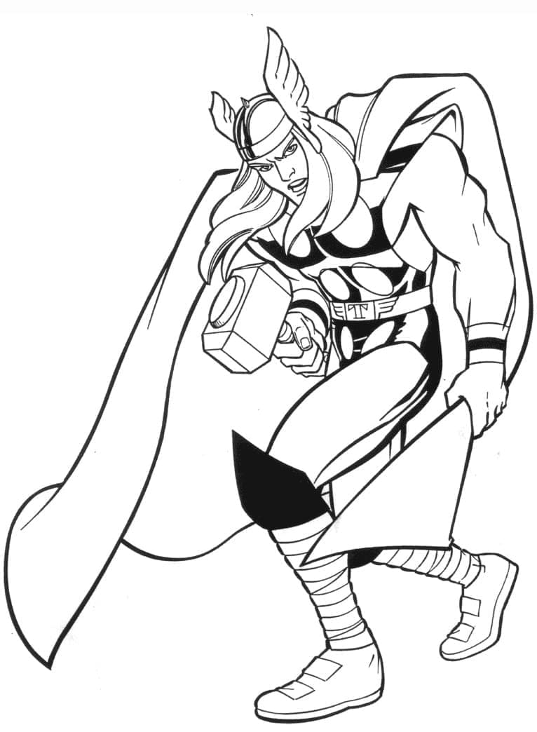 Desenho de os Vingadores Thor para Colorir