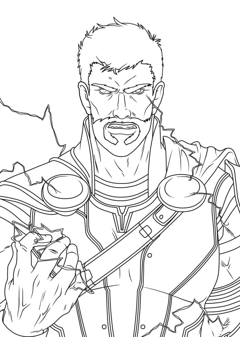 Desenho de Pintura de Thor para Colorir