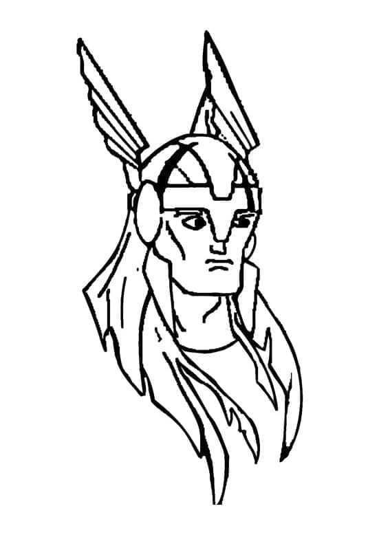 Desenho de Rosto de Thor para Colorir