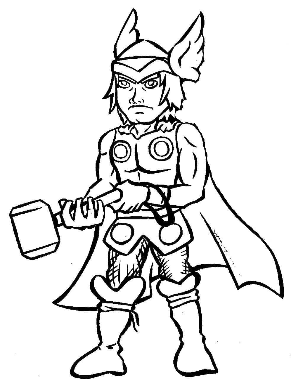 Desenho de Thor Fofo para Colorir
