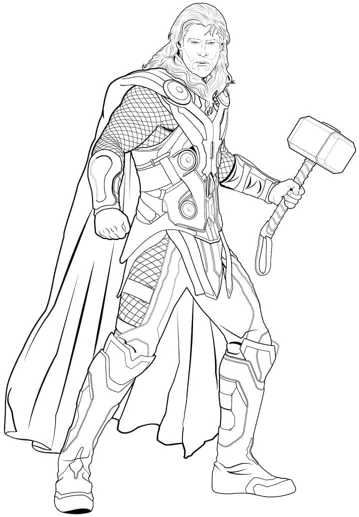 Desenho de Thor Grátis para Crianças para Colorir