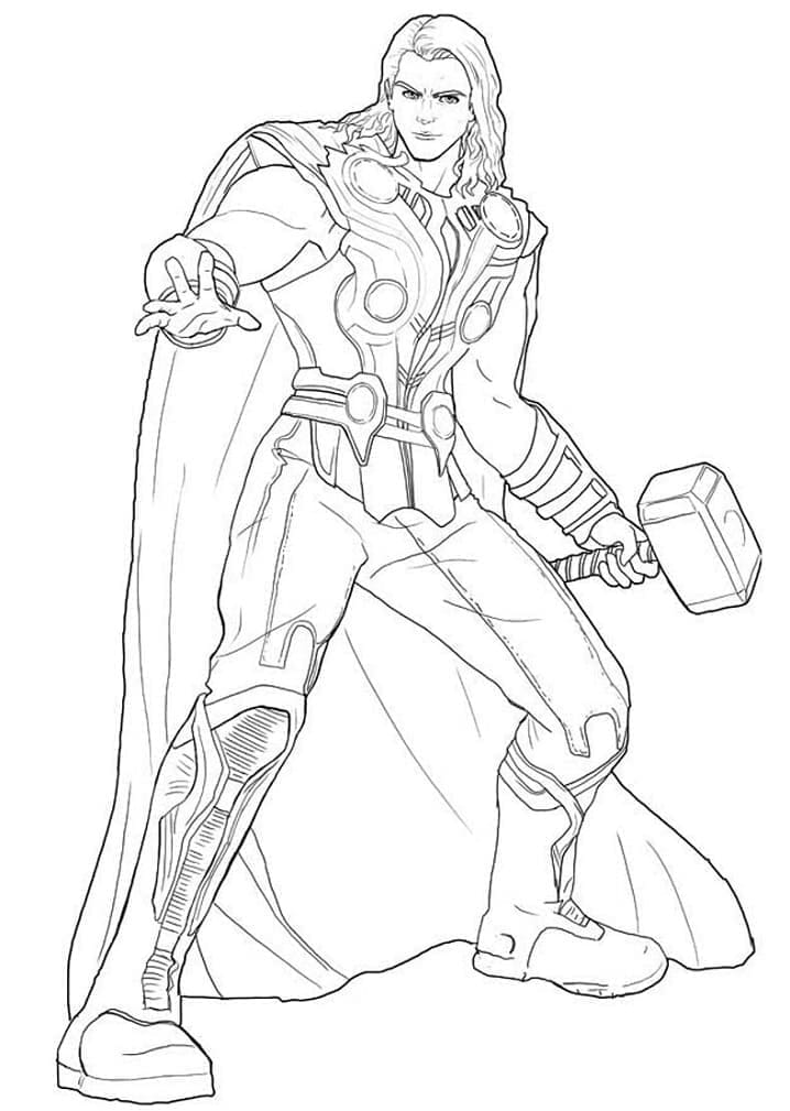 Desenho de Thor de Marvel para Colorir