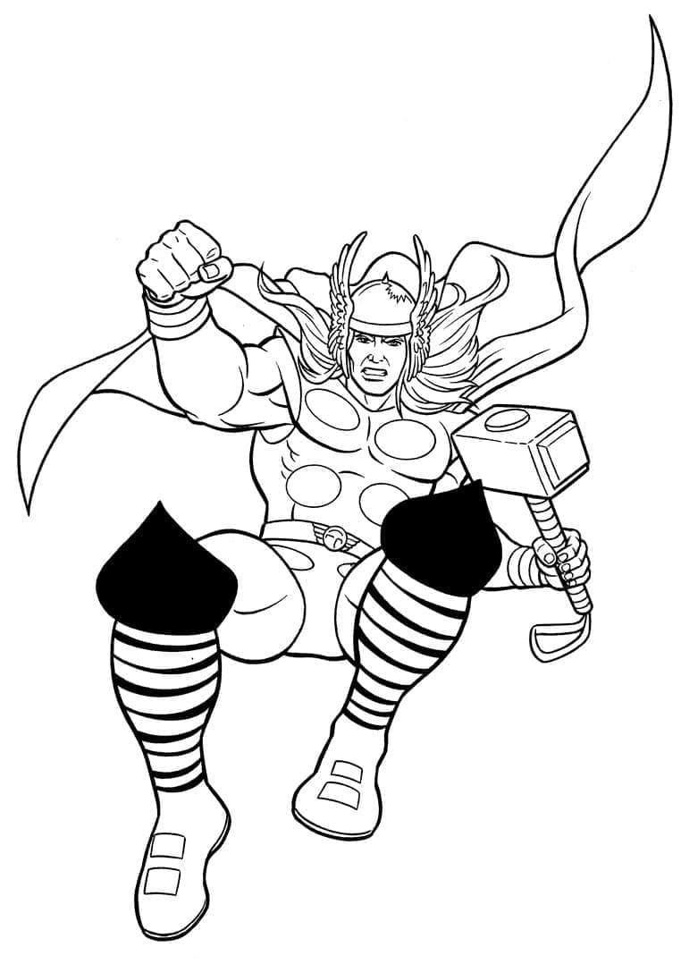 Desenho de Vingadores Thor para Colorir