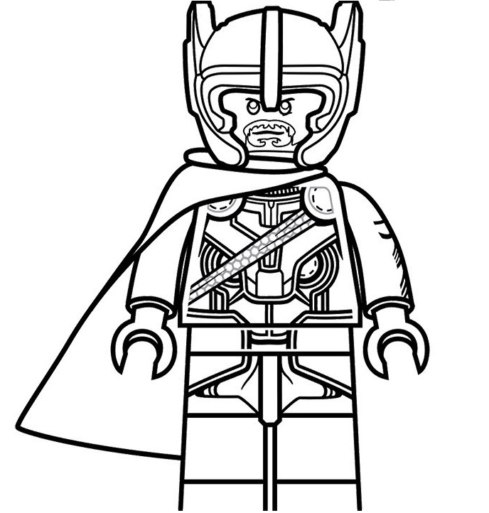 Desenho em Pdf de Lego Thor para Imprimir Grátis