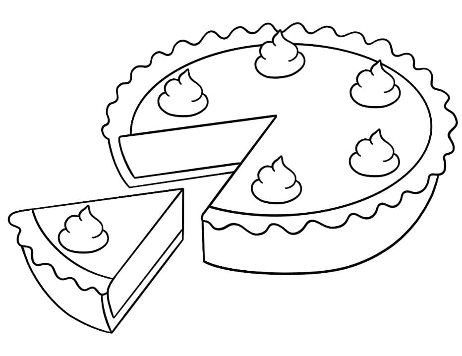 Desenho de Torta Download para Imprimir e Colorir