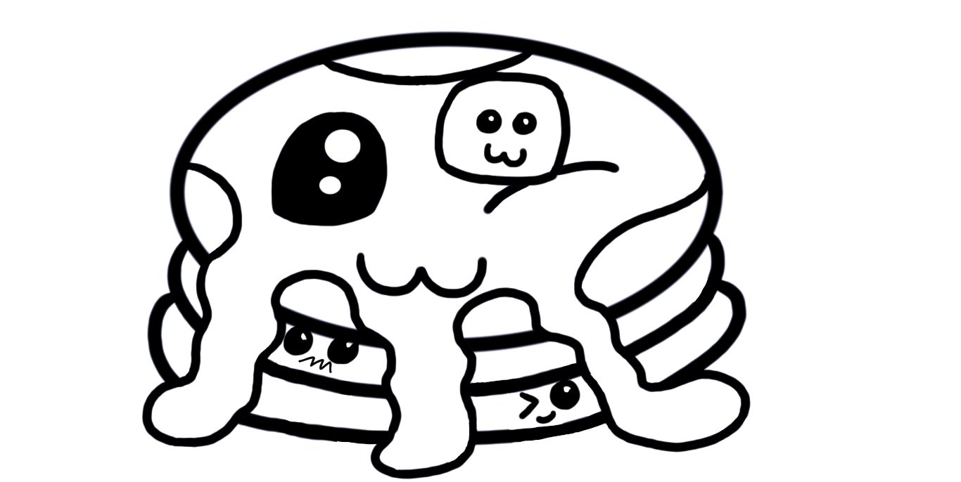 Desenho de Torta Kawaii para Imprimir e Colorir